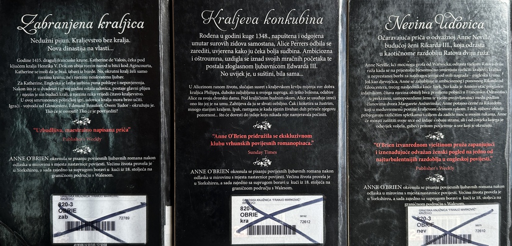 ZABRANJENA KRALJICA - KRALJEVA KONKUBINA - NEVINA UDOVICA