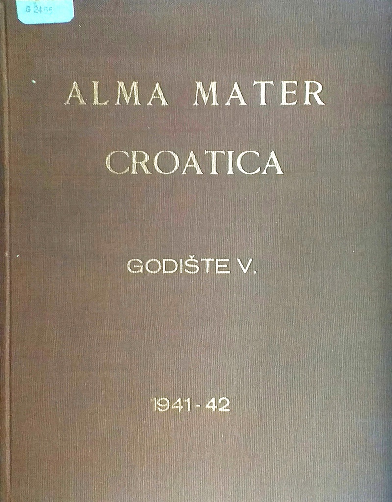 ALMA MATER CROATICA GODIŠTE V. 1941.-42.