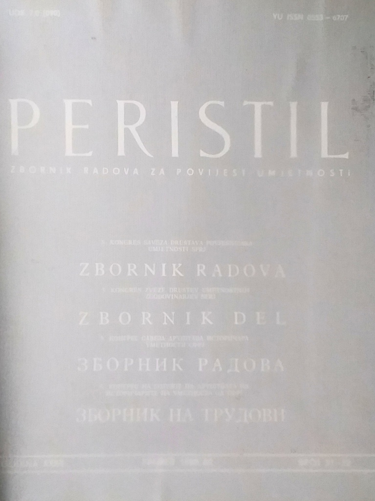PERISTIL - ZBORNIK RADOVA ZA POVIJEST UMJETNOSTI 31-32