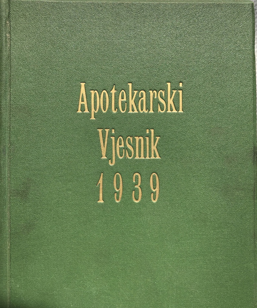 APOTEKARSKI VJESNIK 1939