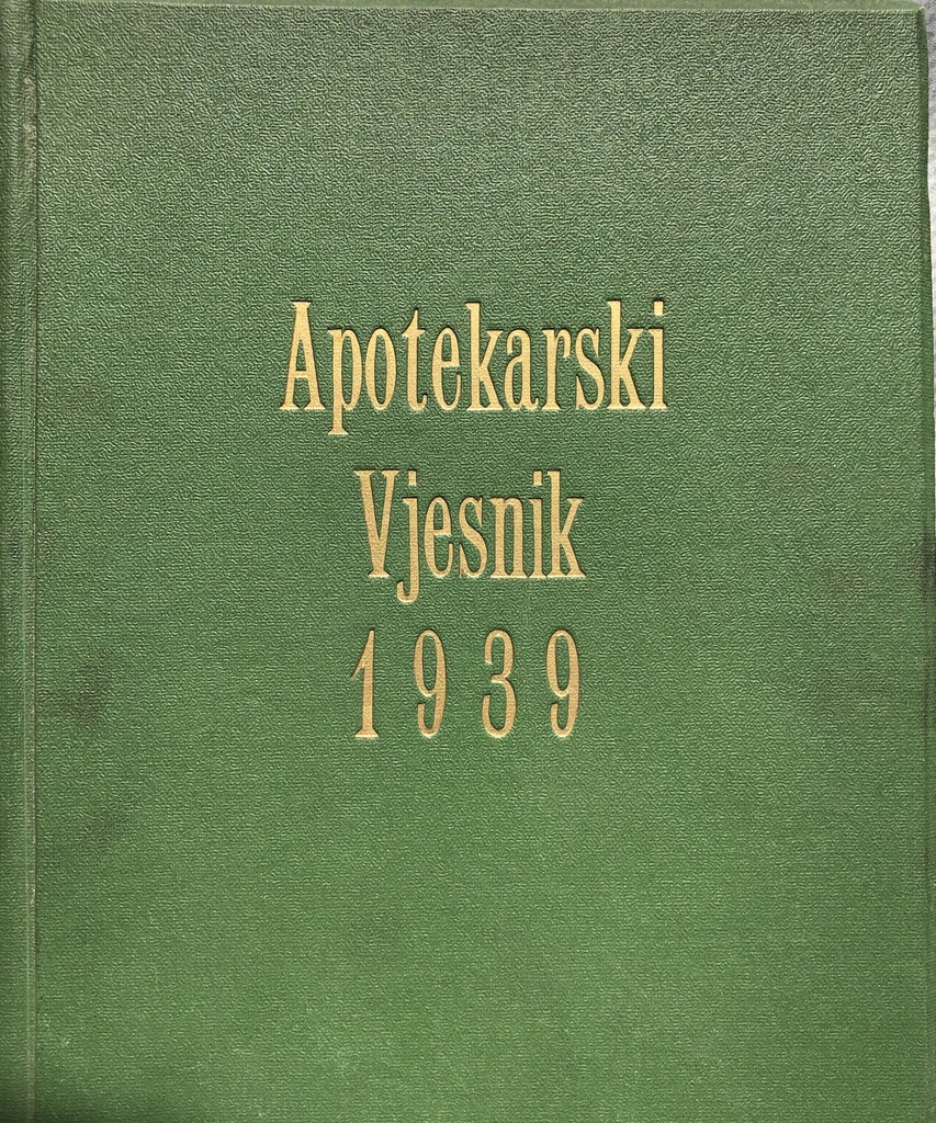 APOTEKARSKI VJESNIK 1939