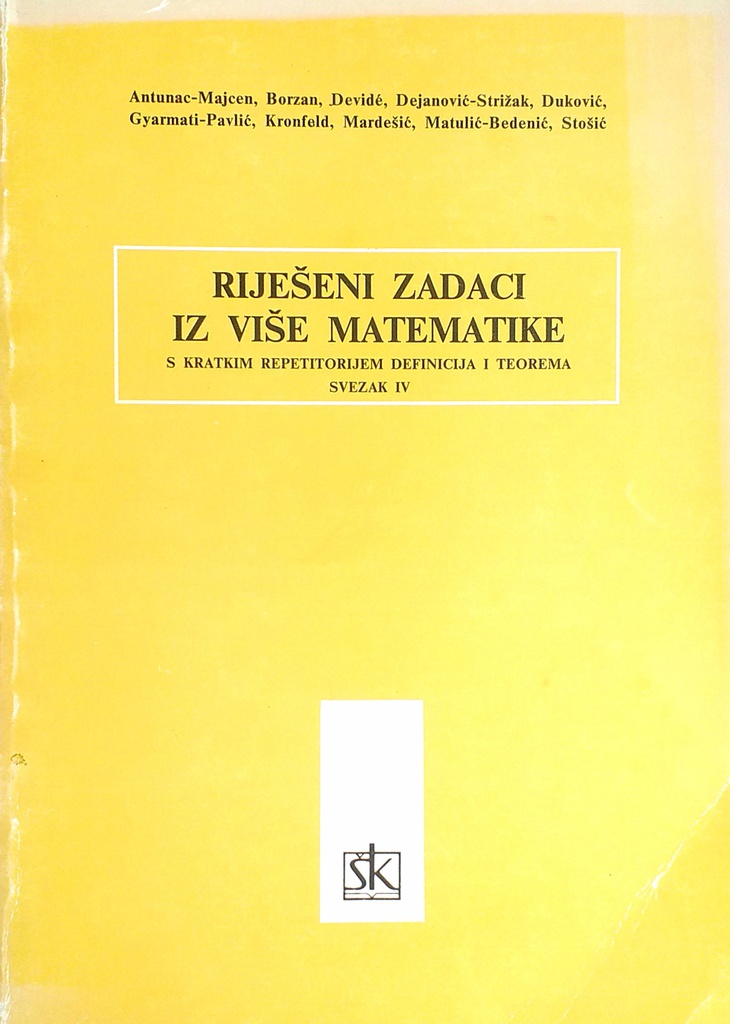 RIJEŠENI ZADACI IZ VIŠE MATEMATIKE