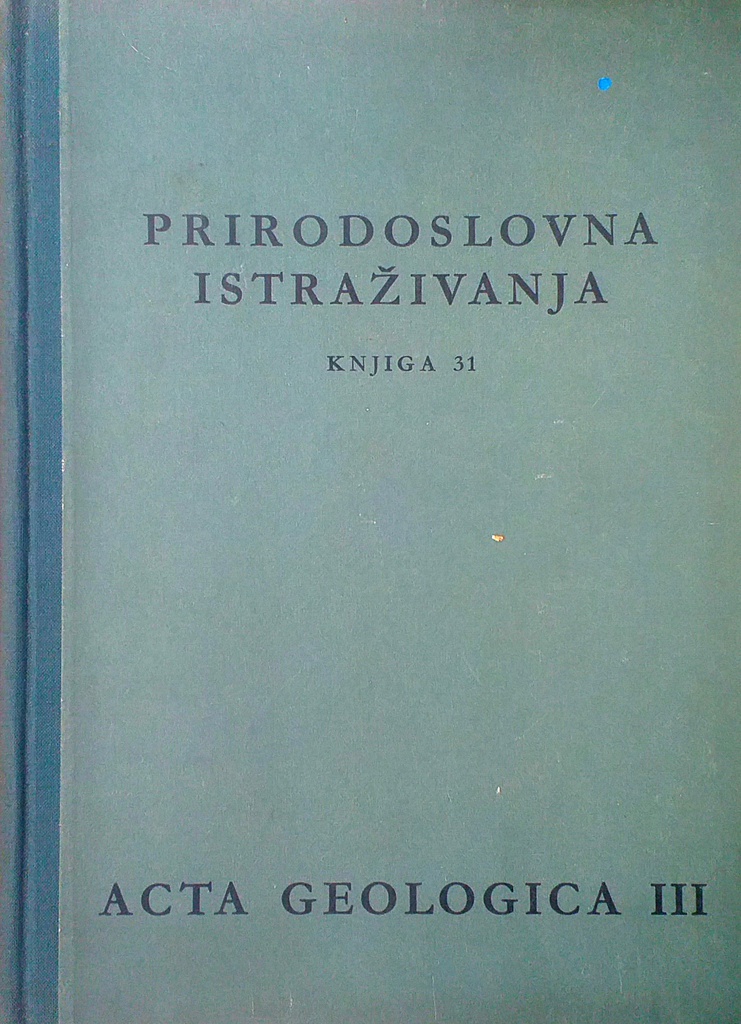 PRIRODOSLOVNA ISTRAŽIVANJA - KNJIGA 31
