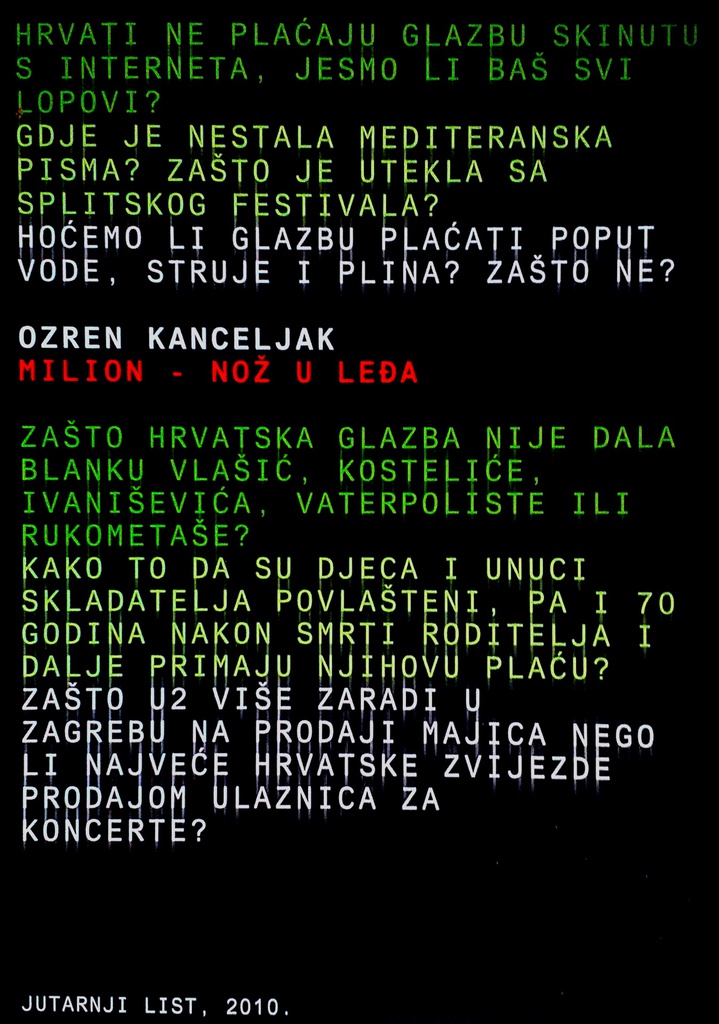 MILION: NOŽ U LEĐA