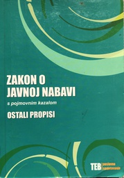 [A-09-2A] ZAKON O JAVNOJ NABAVI S POJMOVNIM KAZALOM