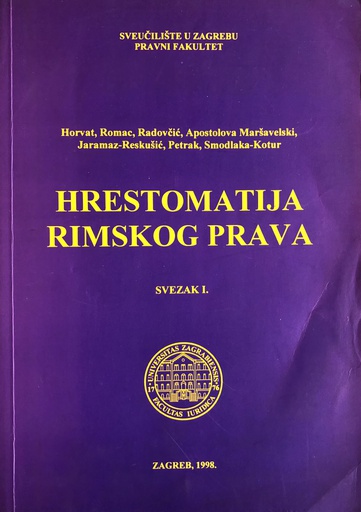 [B-02-5B] HRESTOMATIJA RIMSKOG PRAVA