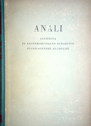 [GHL-5B] ANALI INSTITUTA ZA EKSPERIMENTALNO ŠUMARSTVO JUGOSLAVENSKE AKADEMIJE