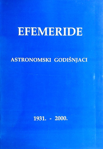 [B-09-1A] EFEMERIDE - ASTRONOMSKI GODIŠNJACI 1931.-2000.