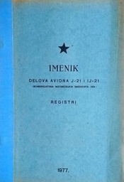 [C-10-1B] IMENIK DJELOVA AVIONA J-21 I IJ-21 - REGISTRI