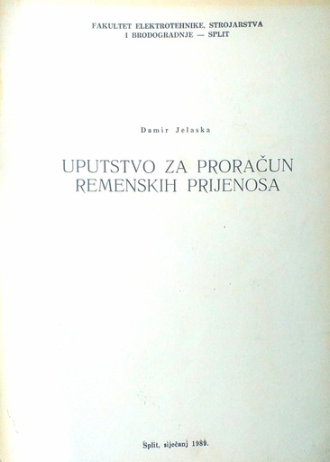[D-03-1B] UPUTSTVO ZA PRORAČUN REMENSKIH PRIJENOSA