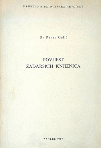 [D-12-3B] POVIJEST ZADARSKIH KNJIŽNICA