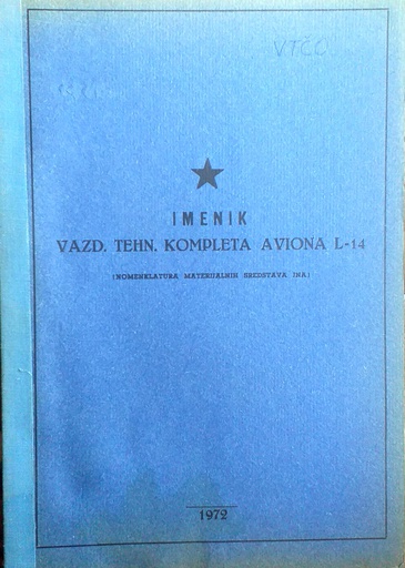[D-15-1B] IMENIK VAZD. TEHN. KOMPLETA AVIONA L-14
