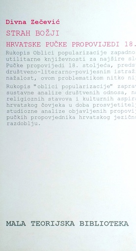 [C-15-6B] STRAH BOŽIJI - HRVATSKE PUČKE PROPOVIJEDI 18.